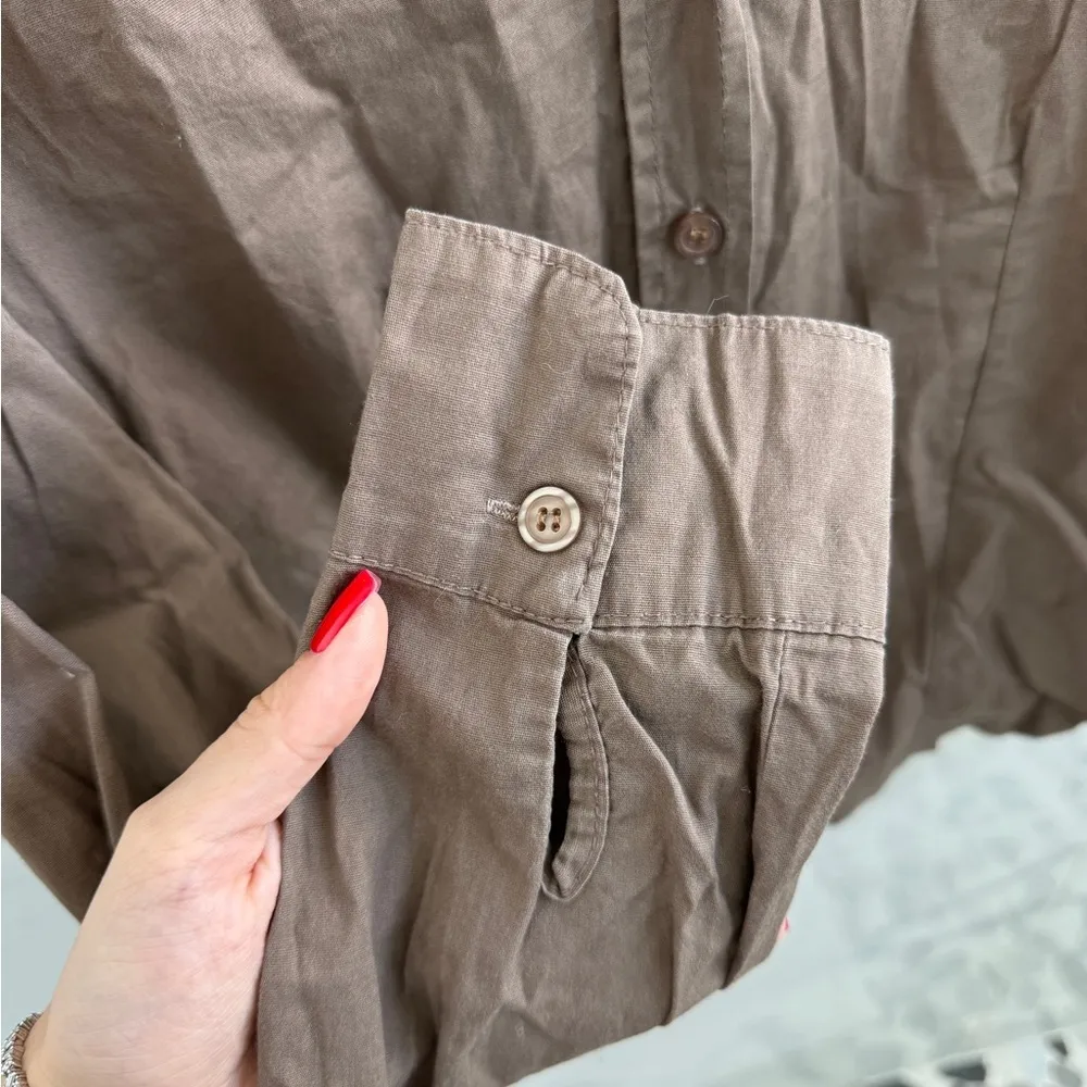 Vintage  button up top - size 3 (small) - brown - Image 10