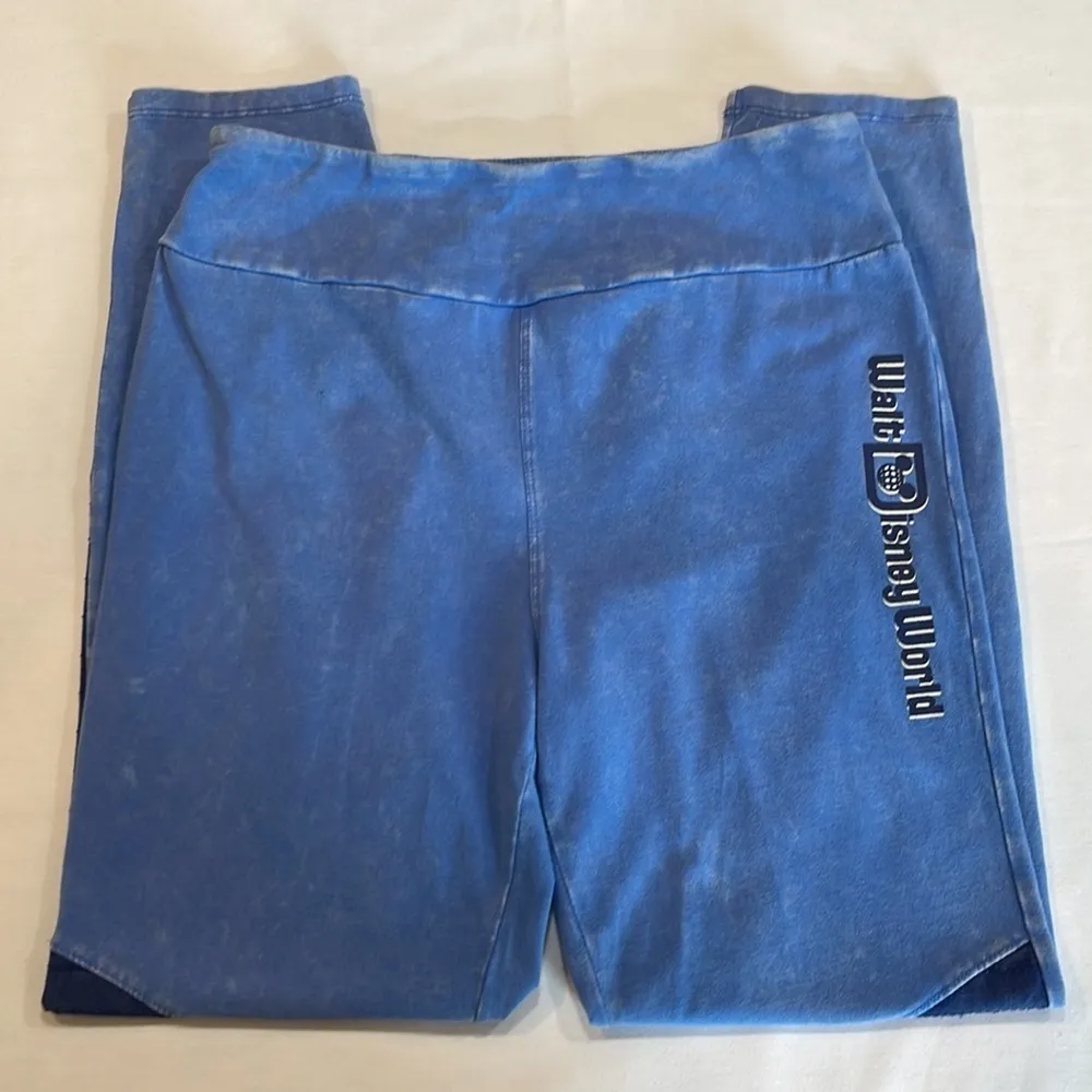 WALT DISNEY WORLD • Size Medium • Blue distressed whitewashed leggings - Image 3