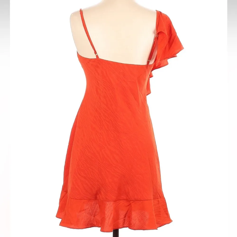 House Of Harlow 1960 x REVOLVE Georgeta Mini Dress in Bright Red Orange Size S - Image 3