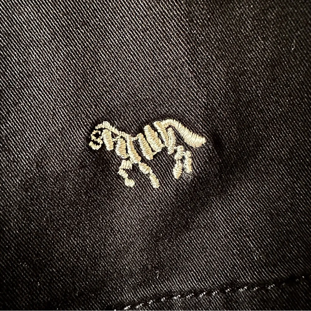 Coldwater Creek Crop Pants W 18 Black Embroidered Zebra Print Side Closure New - Image 3