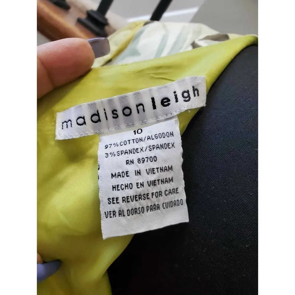 Madison Leigh Women's Multicolor Cotton Short Sleeve V-Neck Knee Length Dress 10 - Image 8