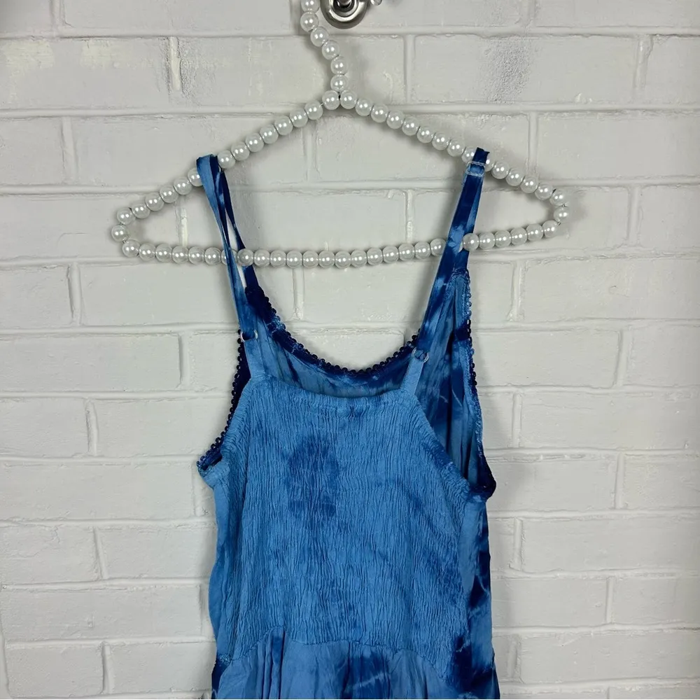 Sakkas Annabella Corset Bodice Handkerchief Hem Tie Dye Dress OS Blue Size undefined - Image 10