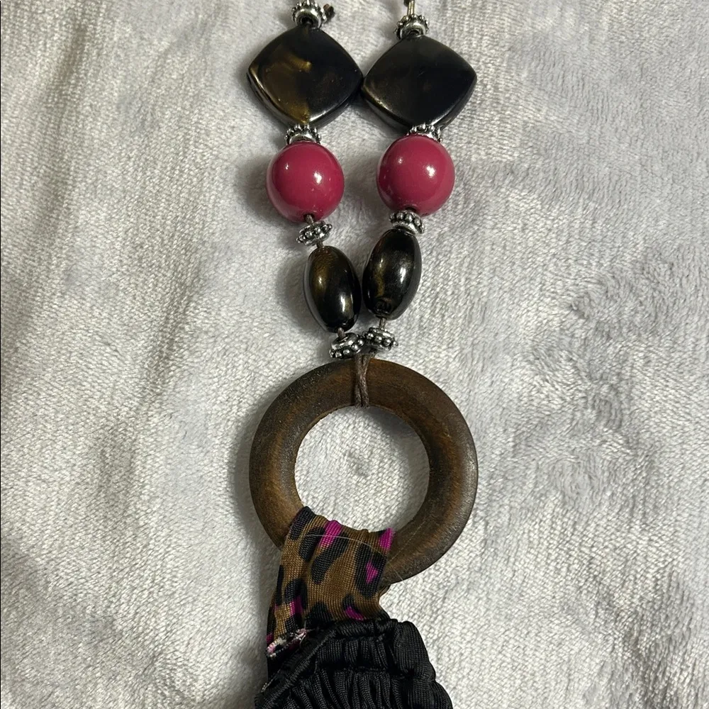 Magic Black and Pink Halter Dress with Vibrant Pattern Size Large - Image 12