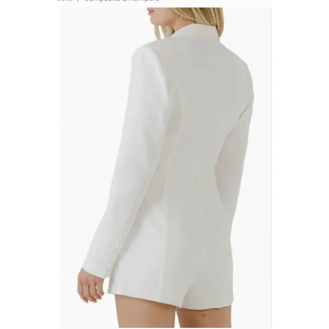 Endless Rose Romper Womens Small White Blazer Playsuit Dress Double Breasted - Image 3