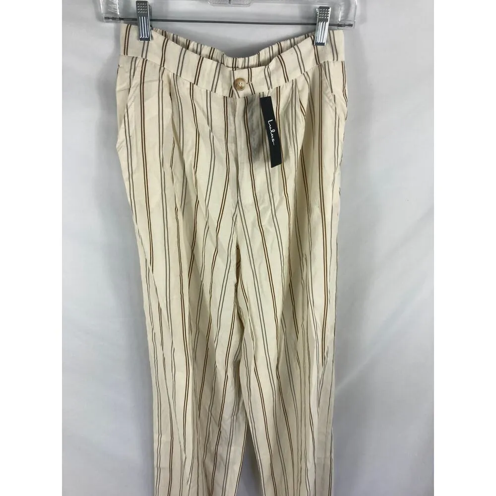 NWT Lulus High Rise Stripe Relaxed Fit Pant Size Medium - Image 2