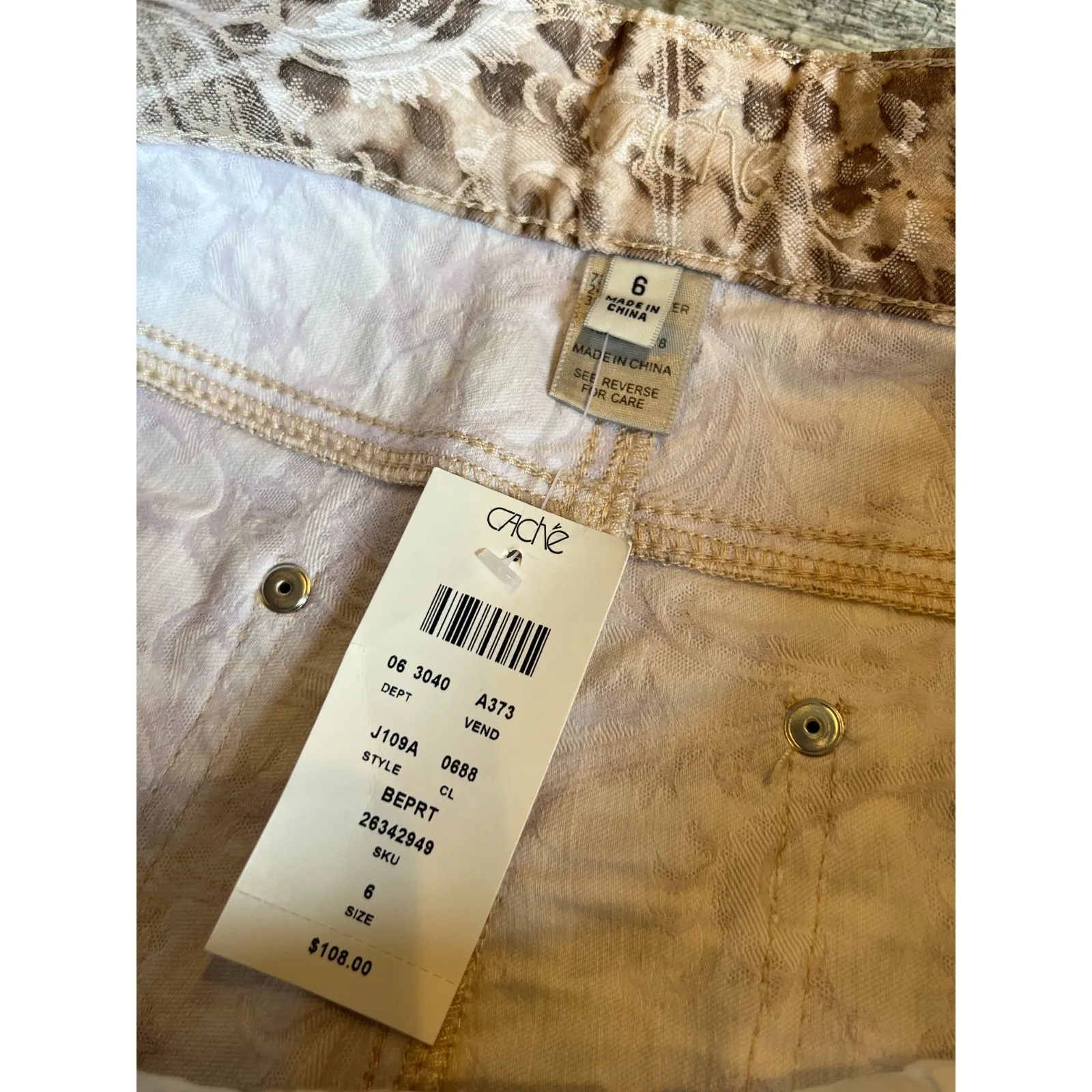 Cache Pants‎ Trousers Floral Leopard Skinny Pants Womens size 6 NWT Animal Print - Image 3