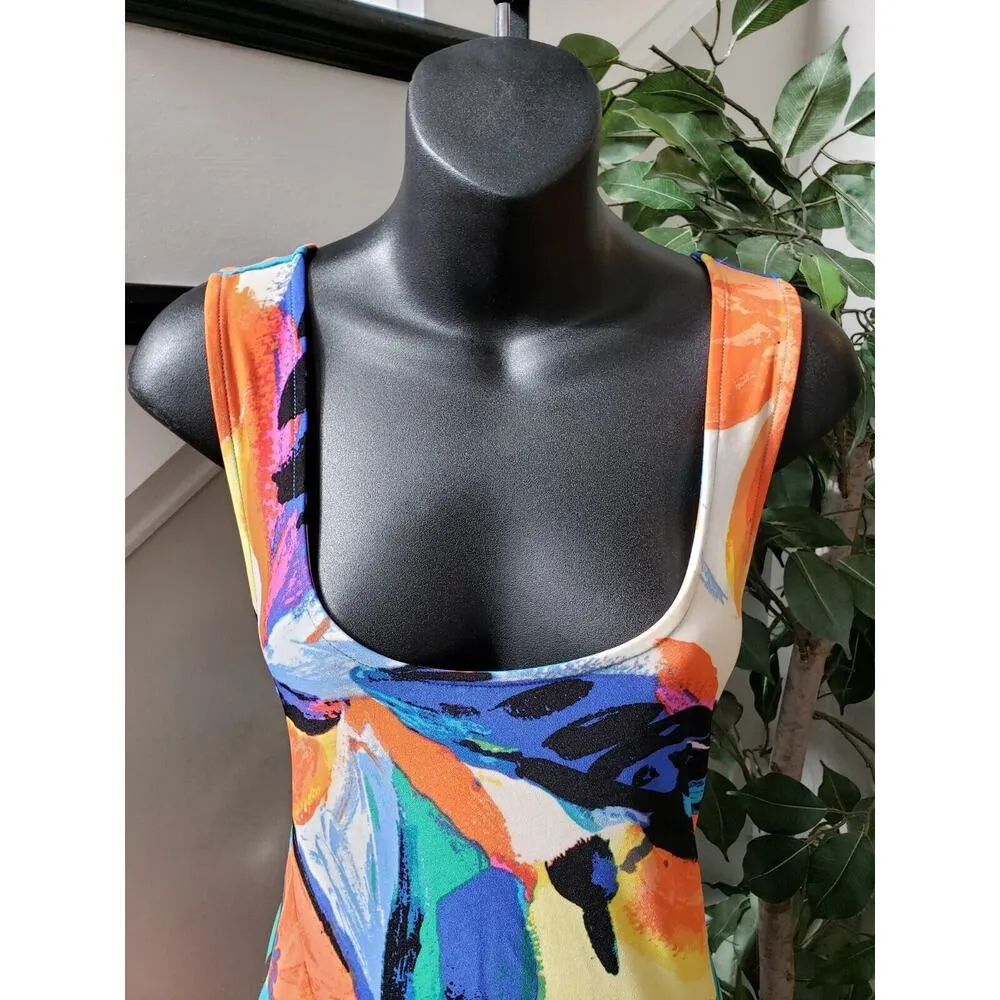 Melissa Paige Womens Multi Sleeveless Stretch Wide Strap Long Maxi Dress Size M - Image 6