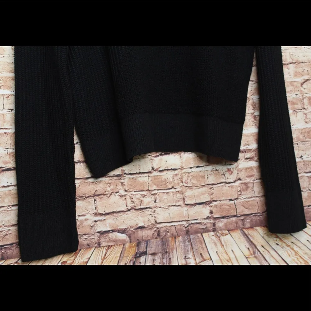 Apt. 9 Black Crewneck Asymmetrical Carpet Sweater - Image 4