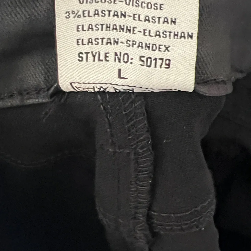 NWT Six Denim Skinny Pants Womens L Black Vegan Leather Coated High Rise Sleek Size L - Image 9