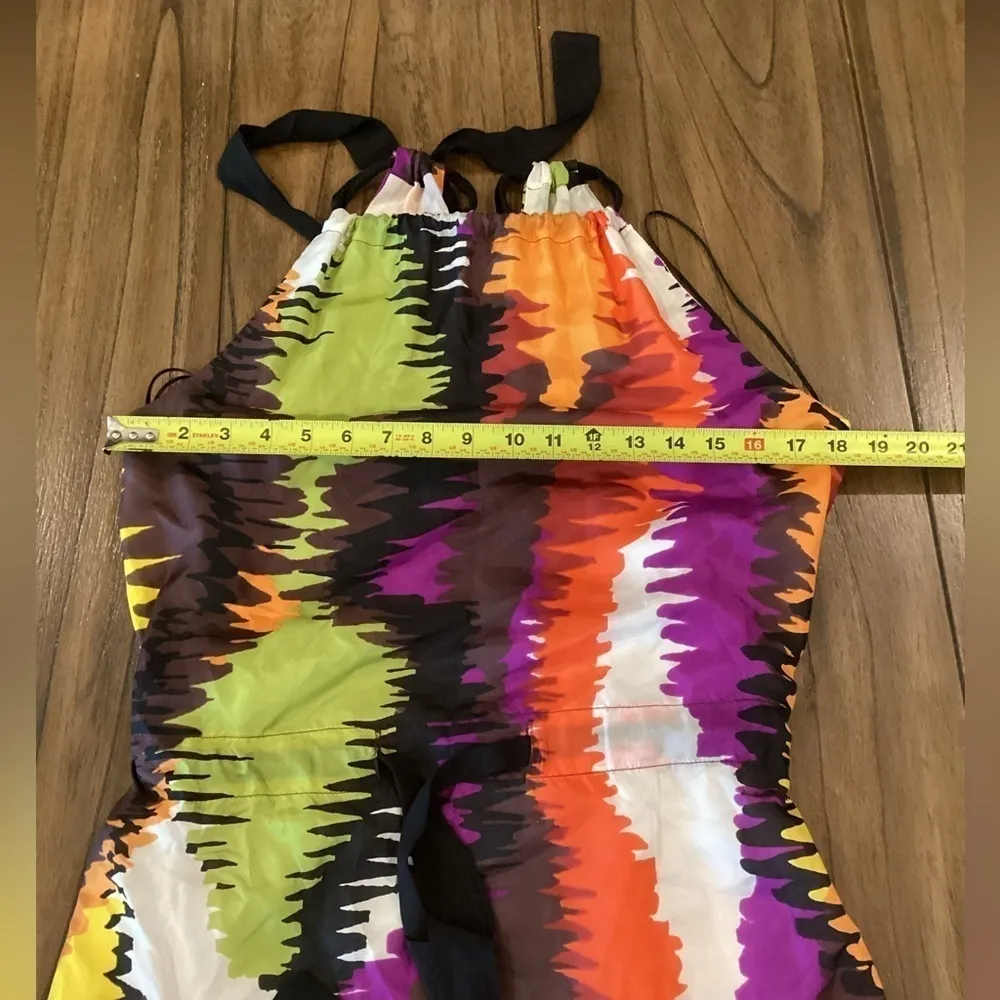 Trina Turk Halter Wavelengths colorful tie dye sleeveless silk mini Dress 4 - Image 7