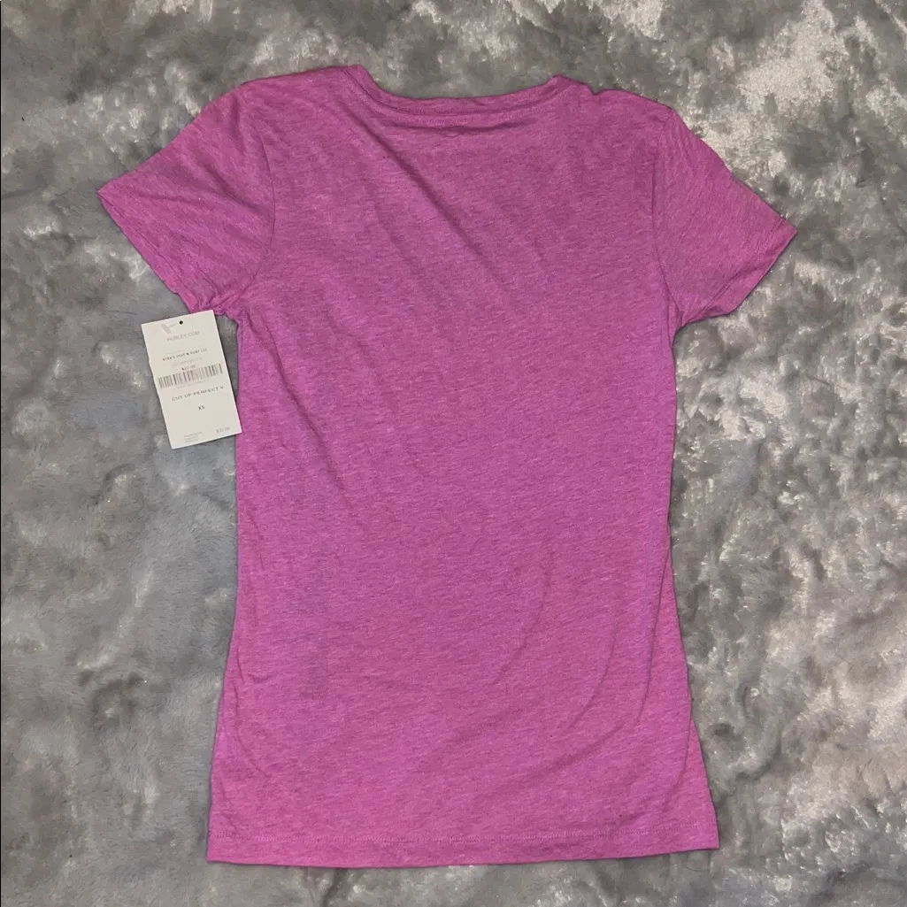 NWT Hurley Purple "Cut Up Perfect V" Graphic V-Neck Tee - Size XS - Image 6