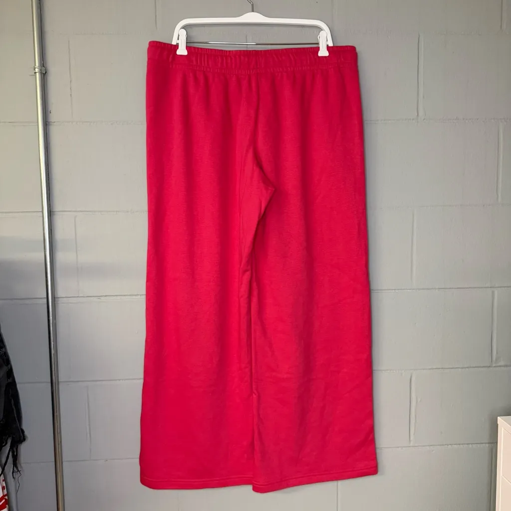 Nike Women's Sportswear Club Fleece Mid-Rise Wide-Leg Sweatpants in Pink Size XL - Image 8