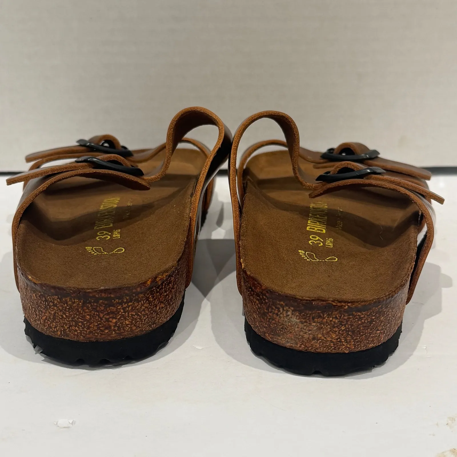 Birkenstock Arizona Two Strap Sandals Metallic Bronze Cork Footbed Women Size 39 - Image 4