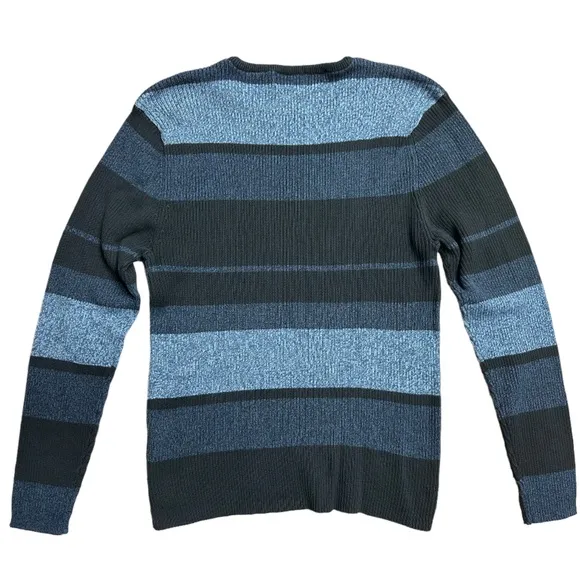 Carolyn Taylor Vintage Color Block‎ Crew Neck Sweater Blue Gray Black Size L - Image 5