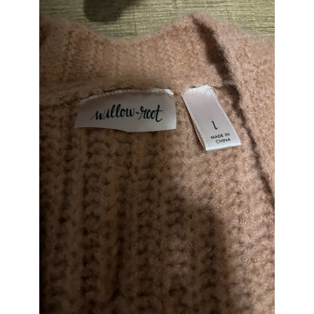 Terracotta rust orange long chunky knit cardigan Size L - Image 3