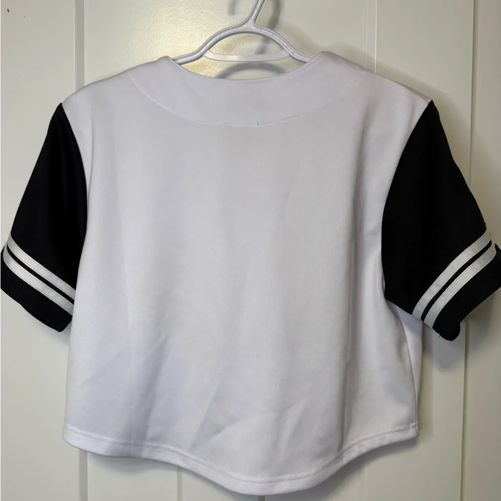 Established Co University Of Iowa Cropped Baseball Crop Jersey Size Small White - Image 7