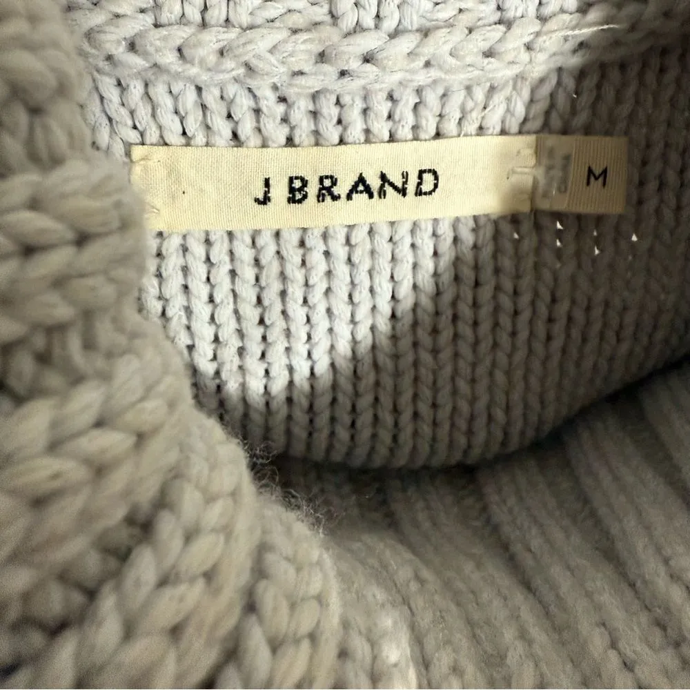 J Brand  Gray Cable Knit Turtleneck Sweater - Image 3