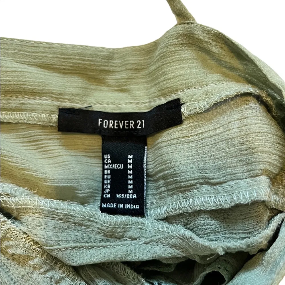 Forever 21 sage Ruched Chiffon Top In medium - Image 7