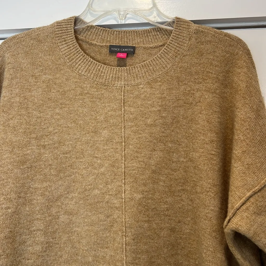 Vince Camuto  women’s Camel Crewneck Sweater size large. - Image 2