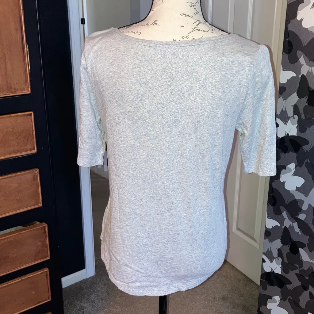 LOFT Heather Gray Vintage Soft Tee - Image 3