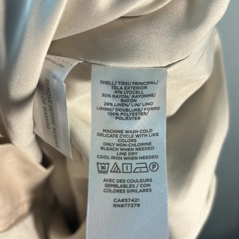 NWT Ann Taylor high rise, wide leg full length pant size 8 Petite. linen - Image 8