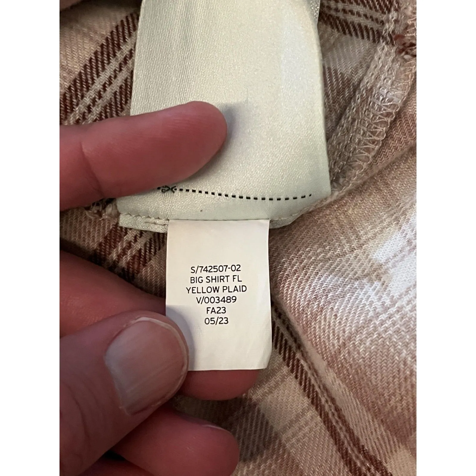 Gap Big Shirt Flannel Shirt Women's Small Yellow Plaid Button Front Casual - Image 8