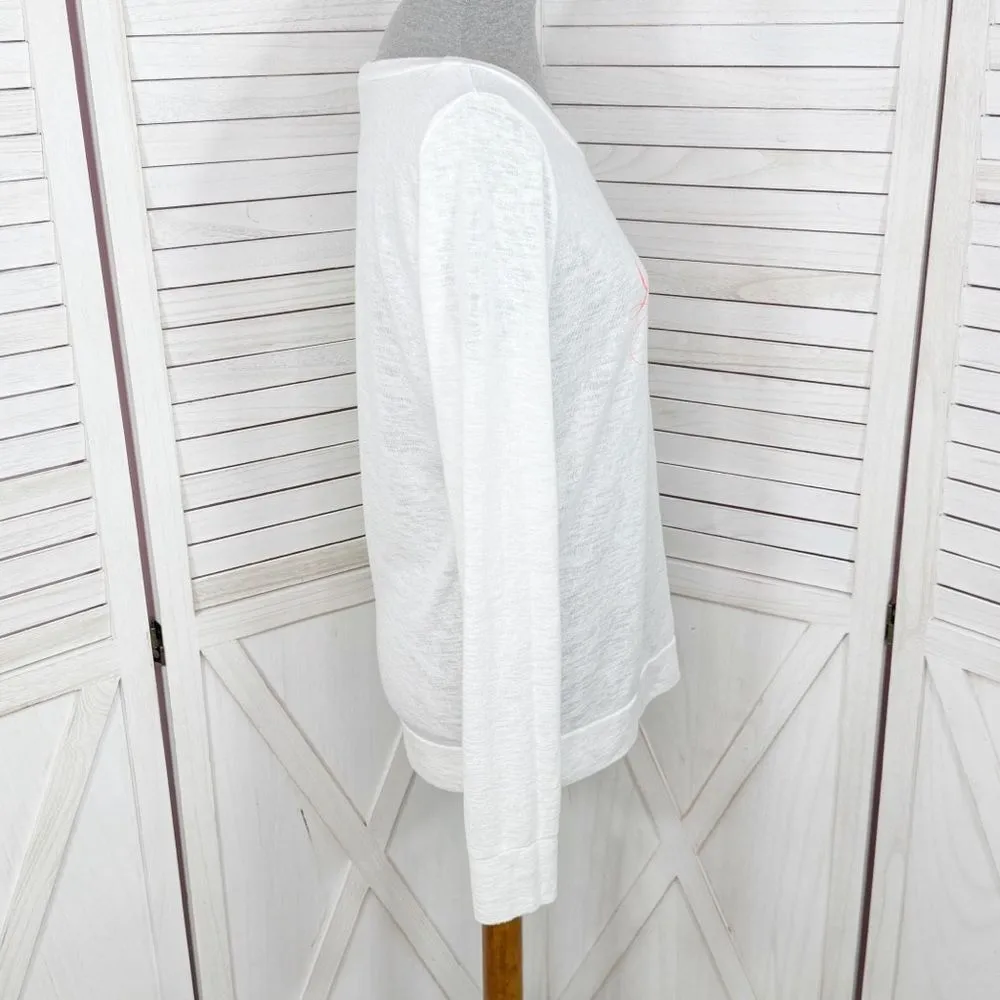 Victoria’s‎ Secret Bombshell Burnout Slub Knit Long Sleeve Tee Shirt White Small - Image 4