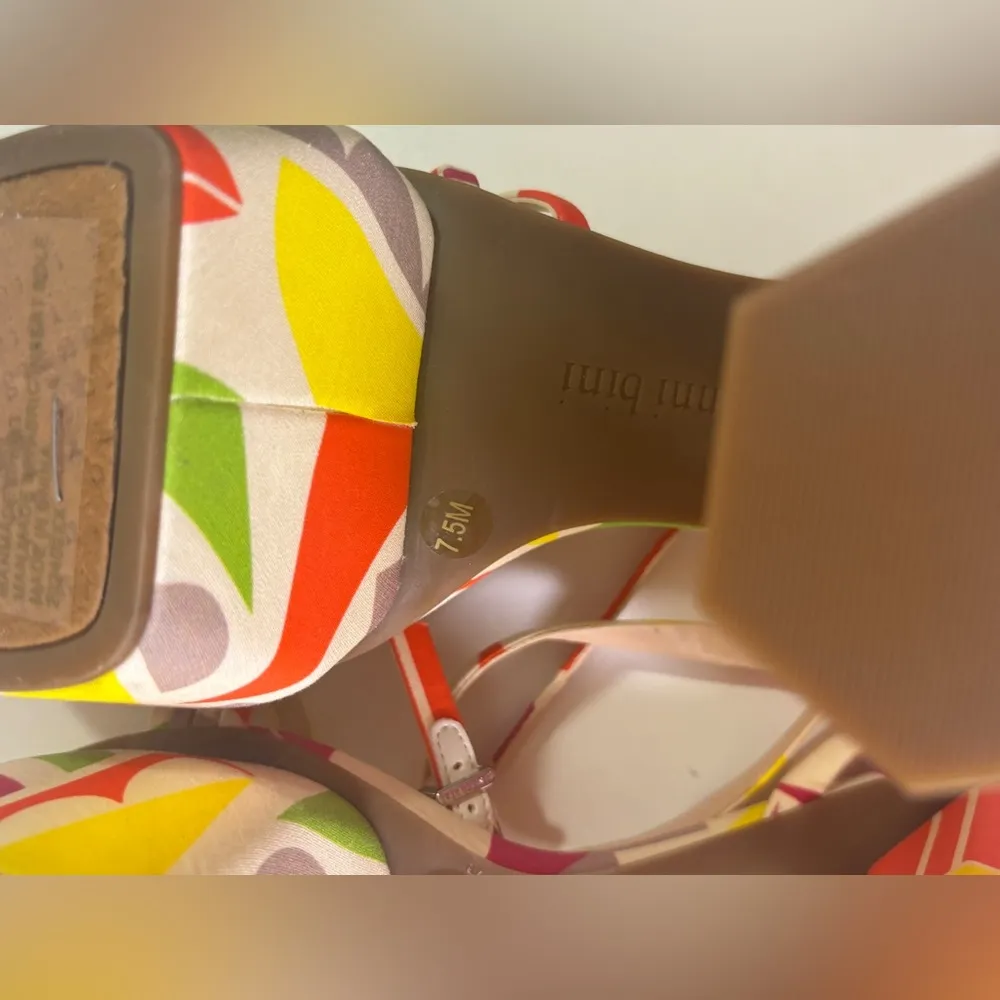 Gianni Bini NWT  Parrish Multi Color Geometric Ankle Strap Platform Sandals 7.5 - Image 13