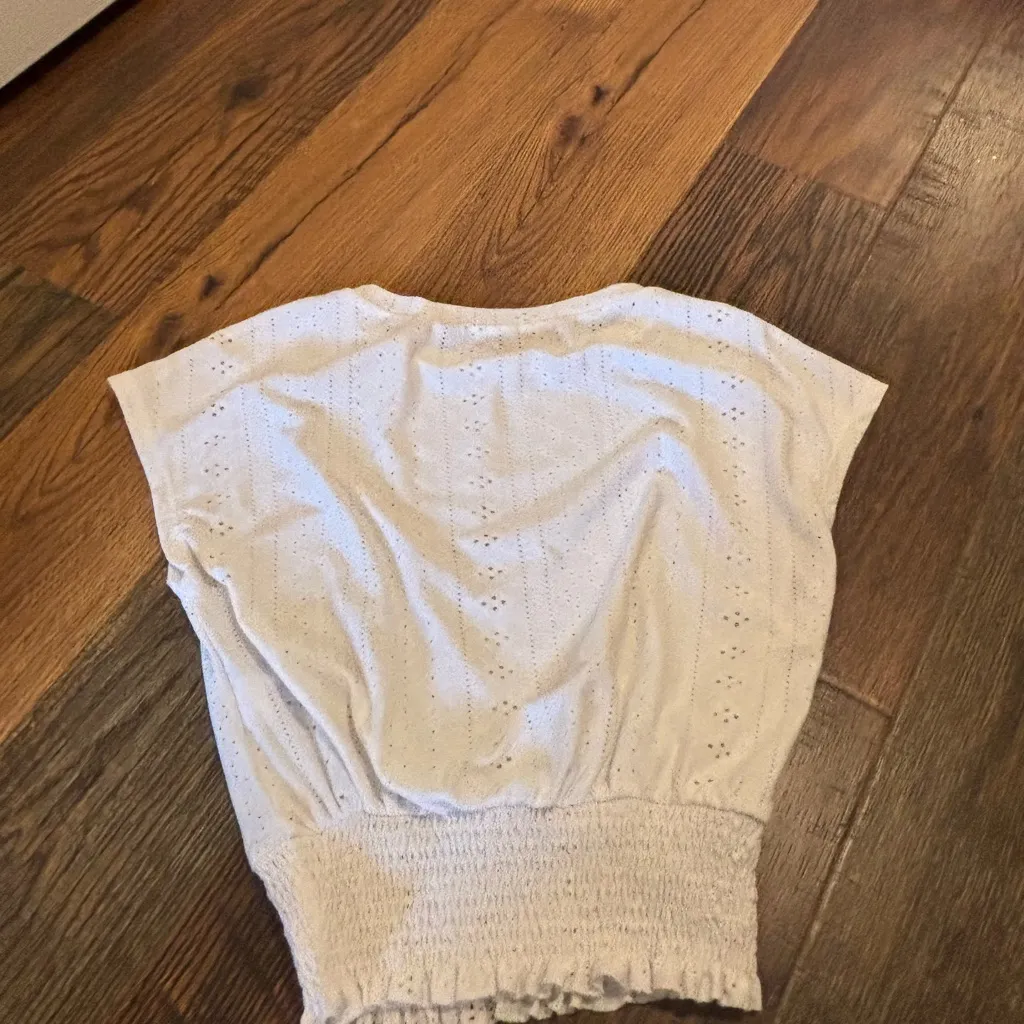 SHEIN White Eyelet Blouse - Image 2