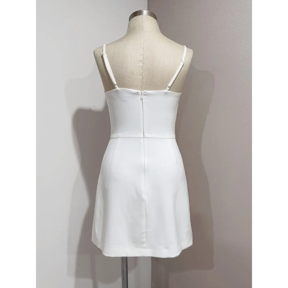 French Connection Women's Ivory Whisper Mini Dress Size 2 - Image 4