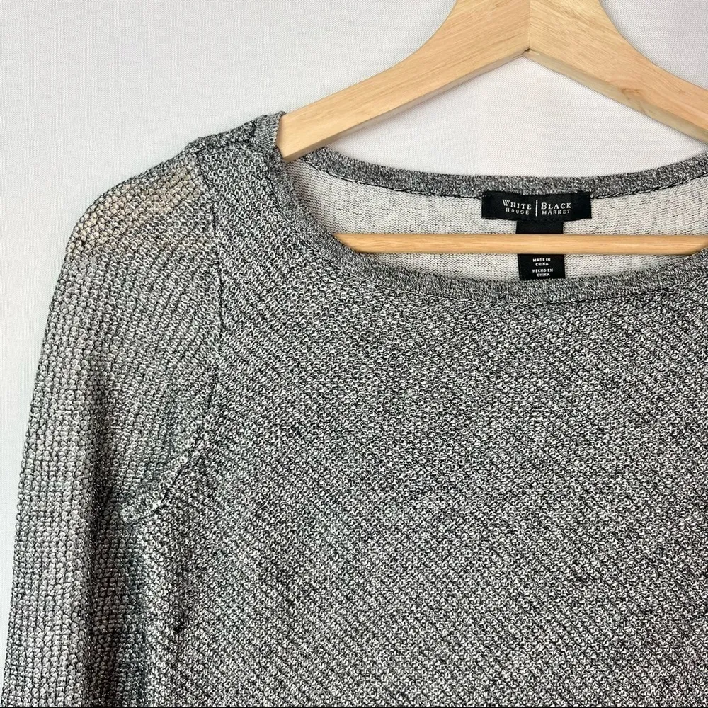 White House Black Market Silver Metallic Double Layer Shimmer Tunic Top XS - Image 6