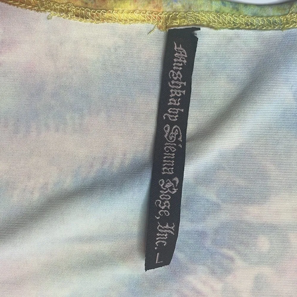 Y2K Sienna Rose By Mushka Faux wrap Dress yellow snake print size large - Image 3