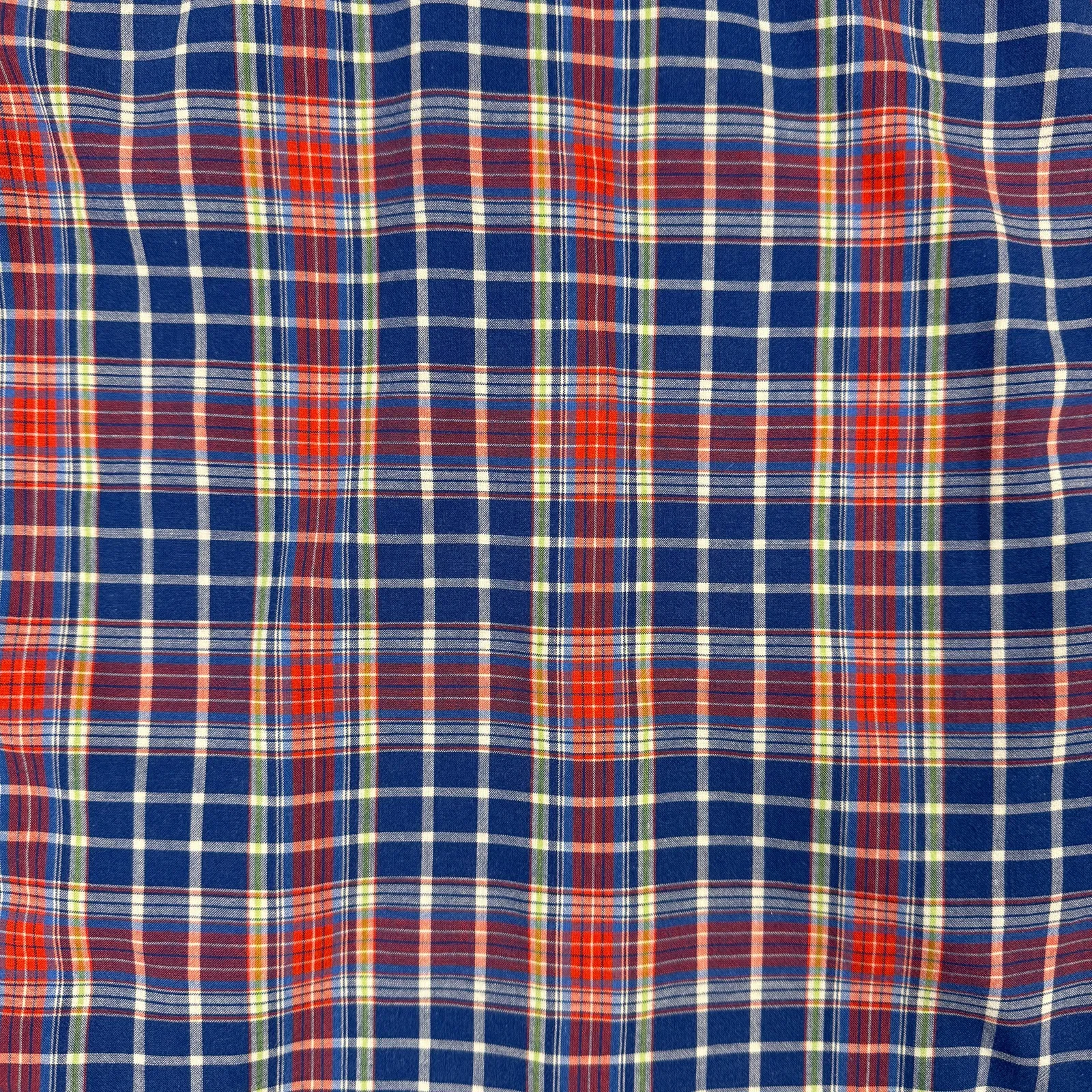 Abercrombie & Fitch Women’s Medium Y2K Plaid‎ Button Up Shirt Red Blue Cotton - Image 5