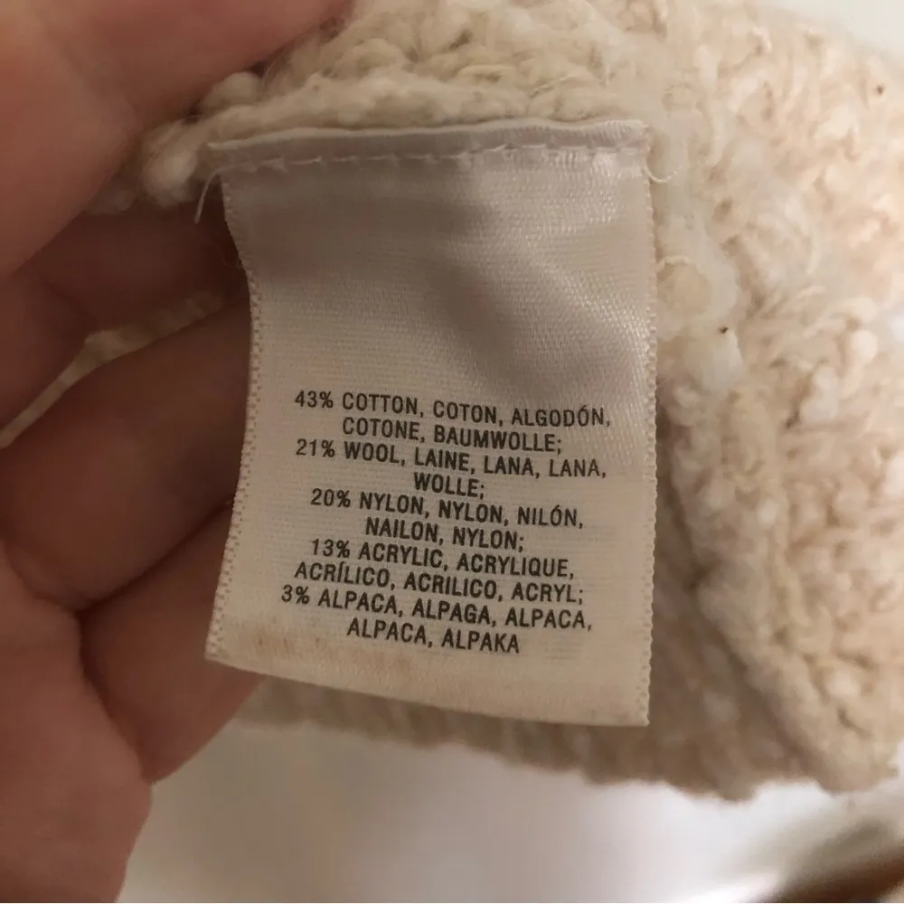 Anthropologie Moth Chunky Sweater Side Zipper Cotton Wool Small - Image 5