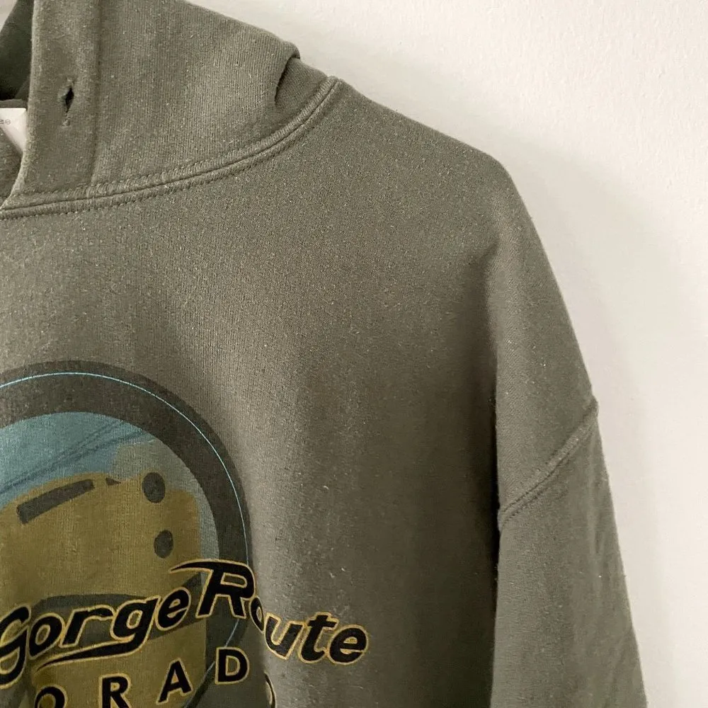 Colorado Royal Gorge Route cotton medium sweatshirt hoodie green casual sweater - Image 2