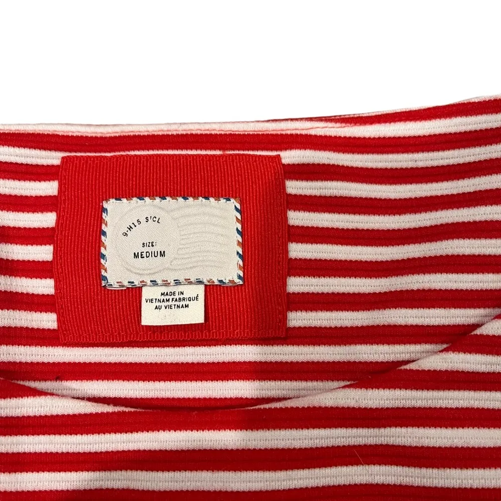 Anthropologie Postmark Antonia Red Striped Peplum Pullover Top - Image 10
