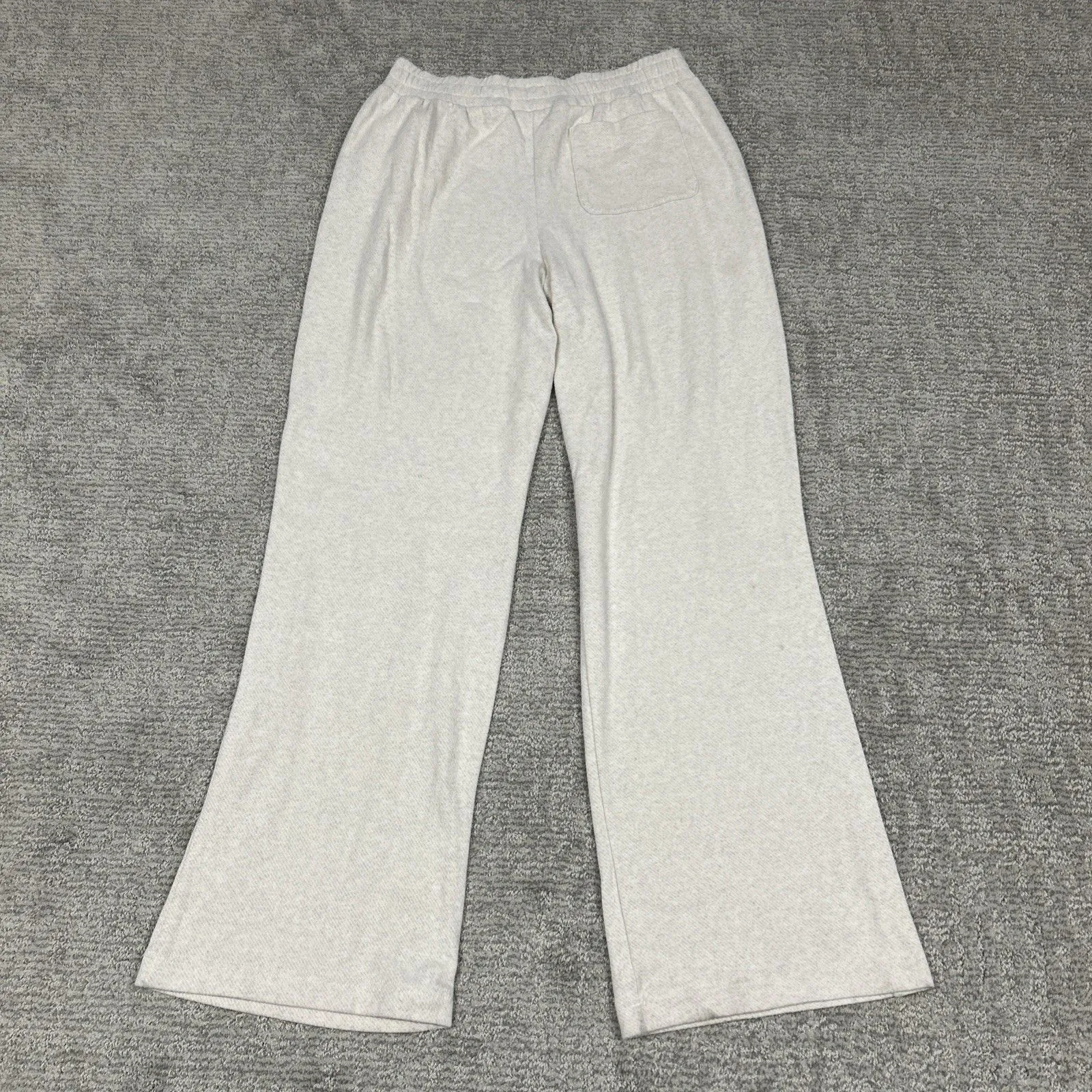 Faherty Legend Lounge Wide Leg Pants Womens Medium Pockets Cream Organic Cotton - Image 5