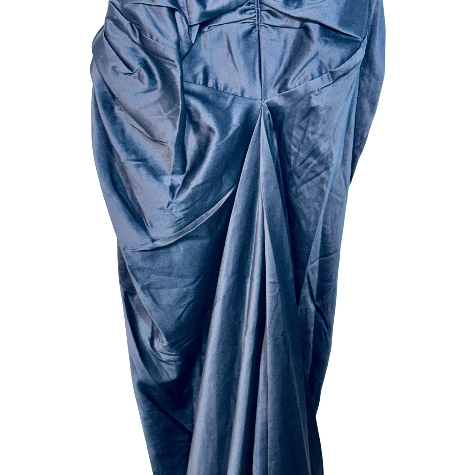 NWT Mandalay Navy Blue One Shoulder Beaded Sequin Evening Gown Dress Womens Sz 8 - Image 8