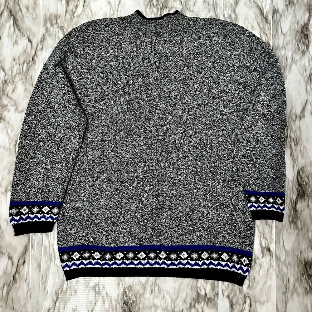 Vintage Snowflake Barrel Neck Sweater Crick Lane Sz Med Lg Cozy Bright Colorful - Image 5