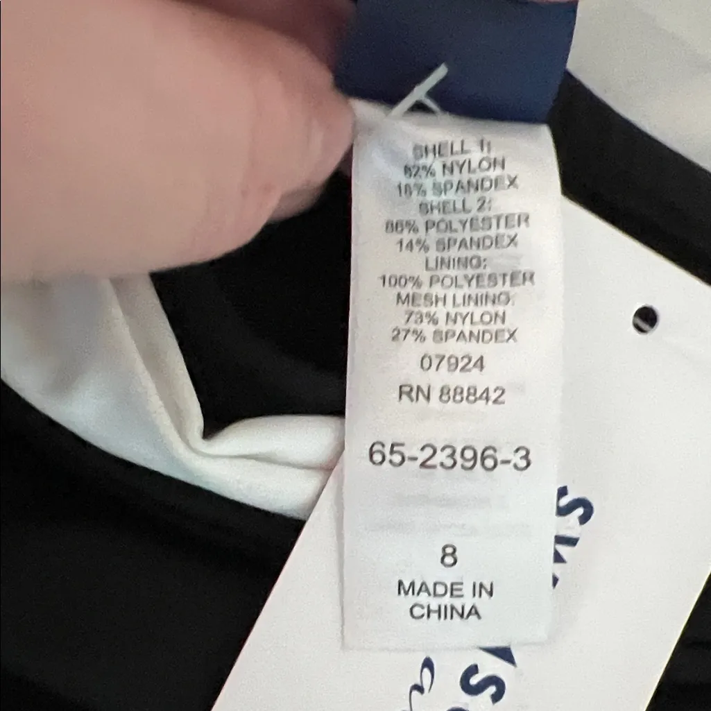 NWT Swimsuits For All Black and White Women's Swim Bottom Size 8 - Image 7