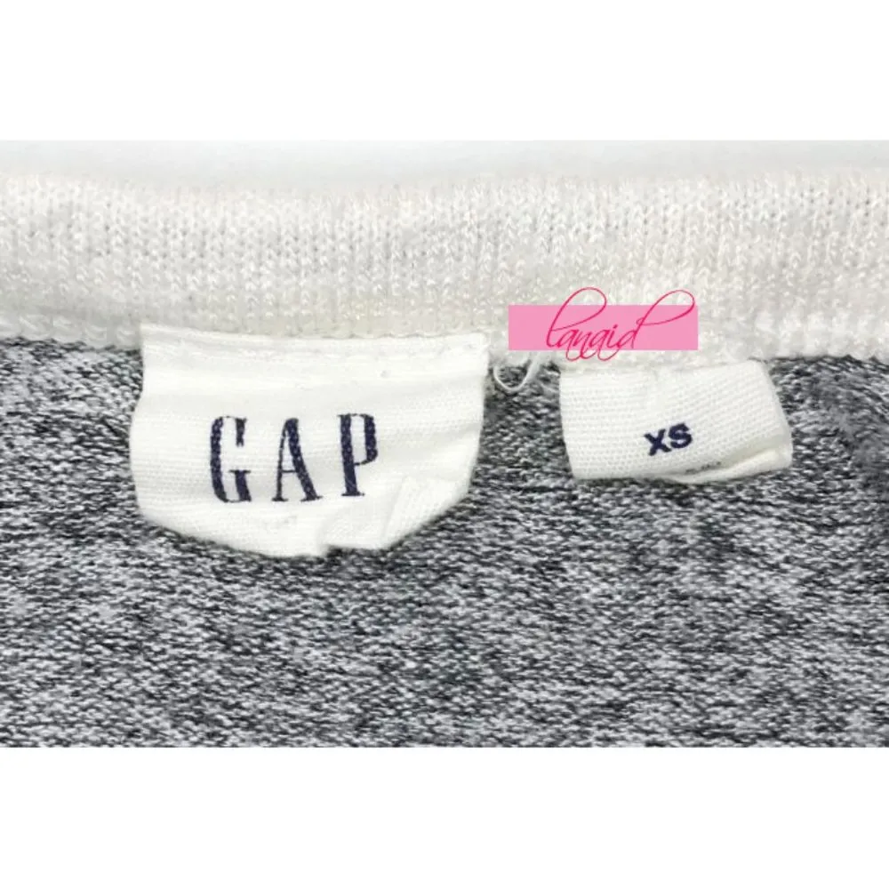 Softspun Raglan T-Shirt Dress Light Grey Beige Heathered Baseball Sweater XS - Image 5