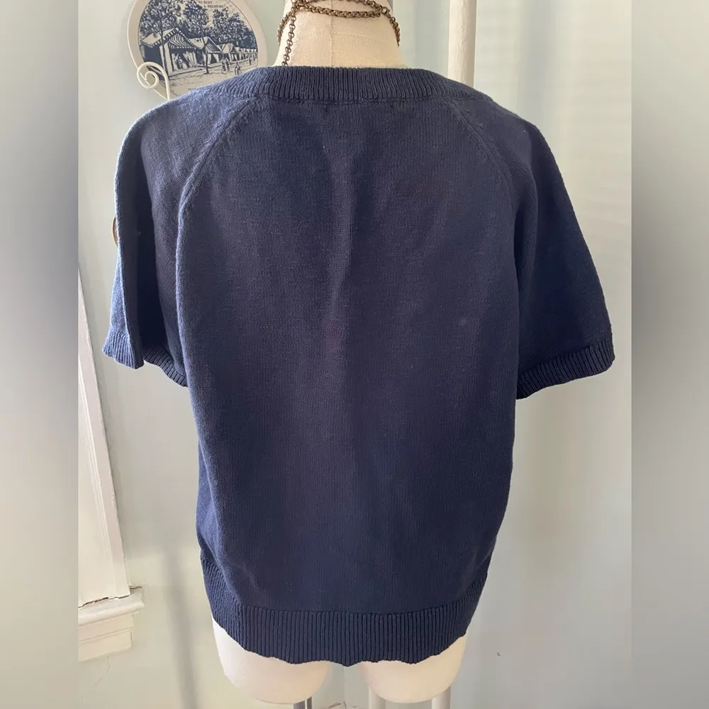 Madewell Linden Scoop Short Sleeve Cropped Cardigan Sweater - Size L - Image 2