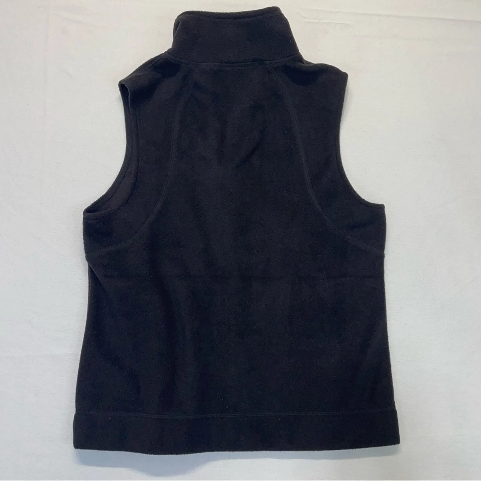 Black Fleece Vest Jacket full zip polyester mock neck Size Medium Kim Rogers - Image 7