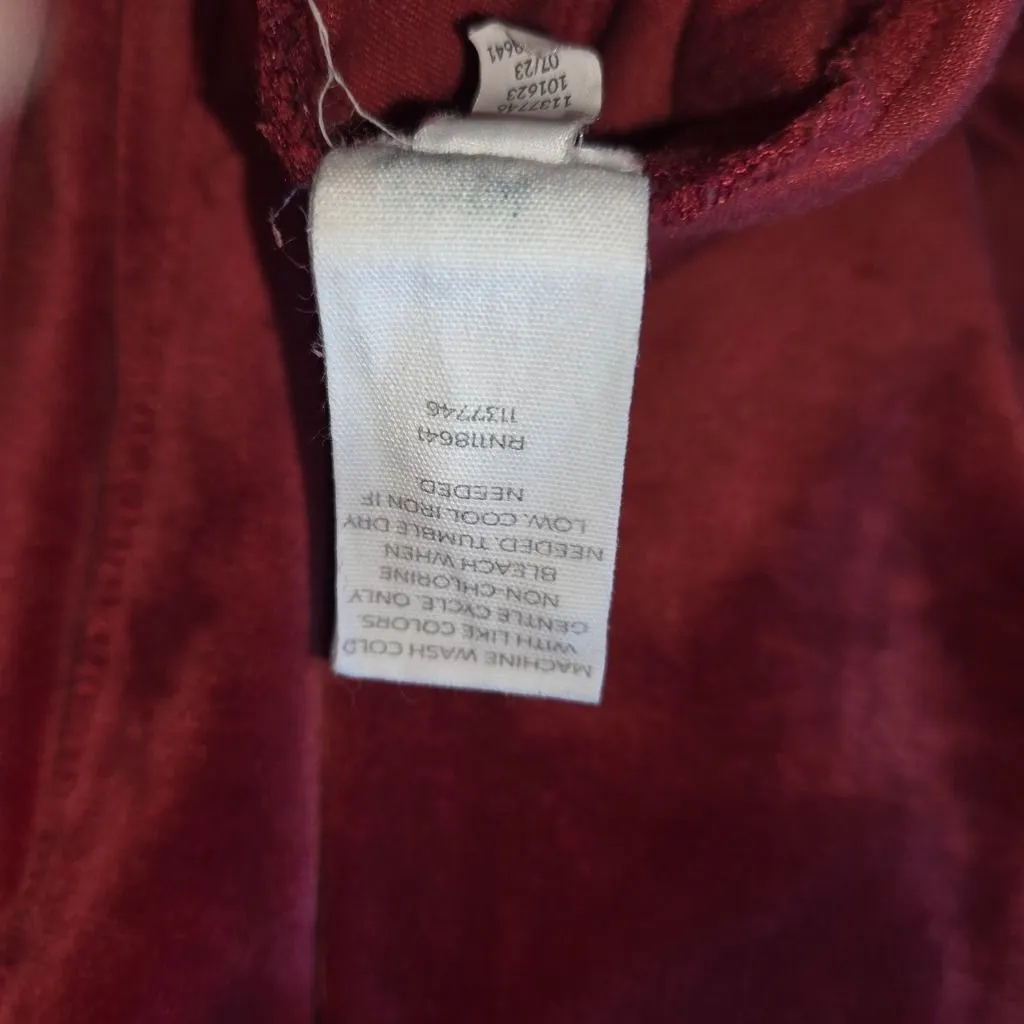 LIVI Active Lane Bryant Rhubarb Long-Sleeve Velour Hoodie Sweatshirt 22/24 - Image 8