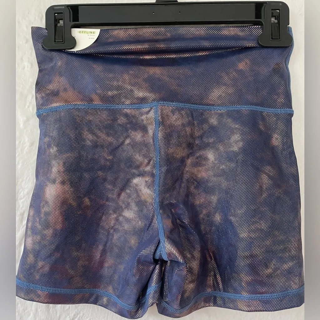 NWT Aerie Womens Goals Multi-Color High Rise Bike Shorties; size M - Image 2