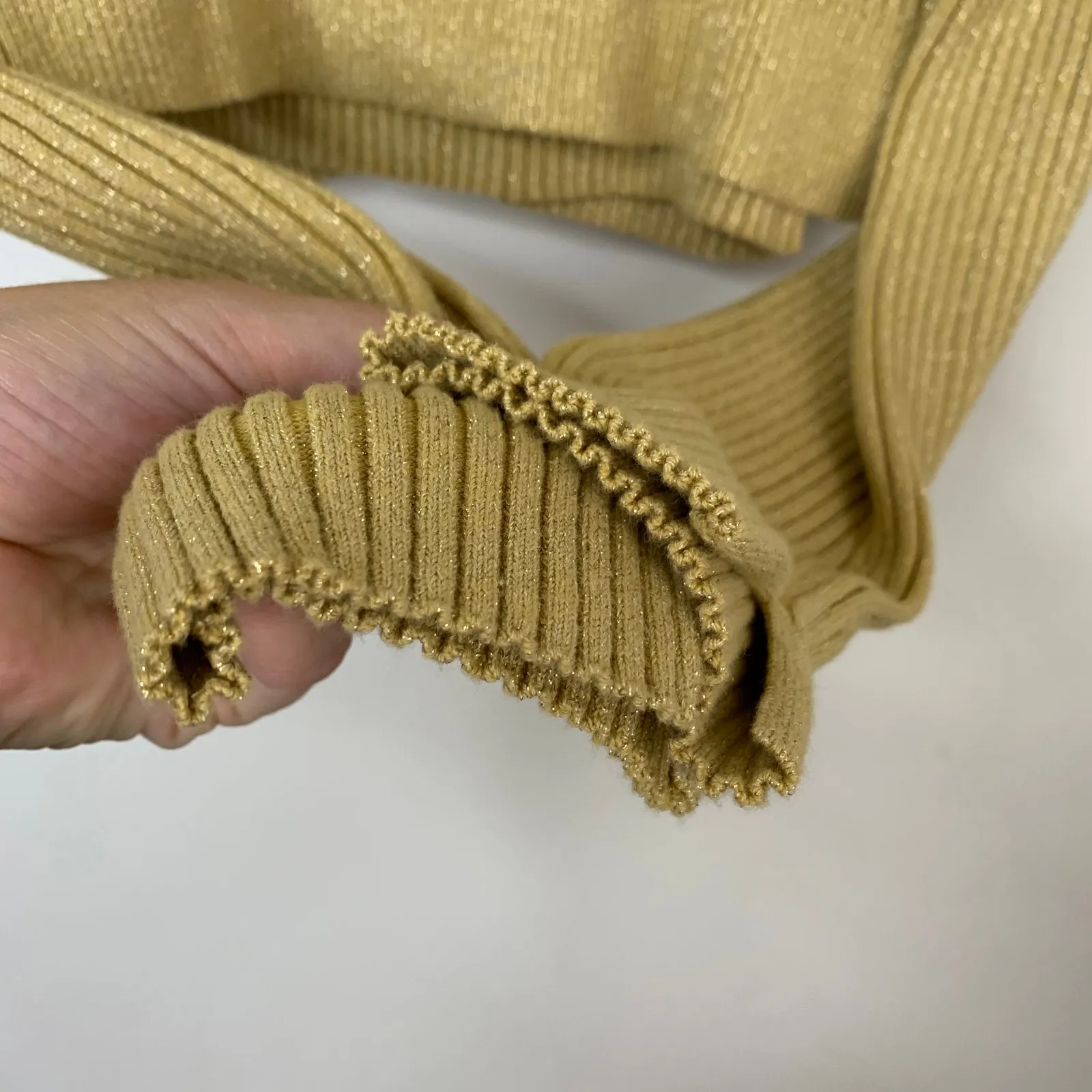 All Saints Tank and Cardigan Lexi Ribbed in Gold Womens Large Two piece - Image 4