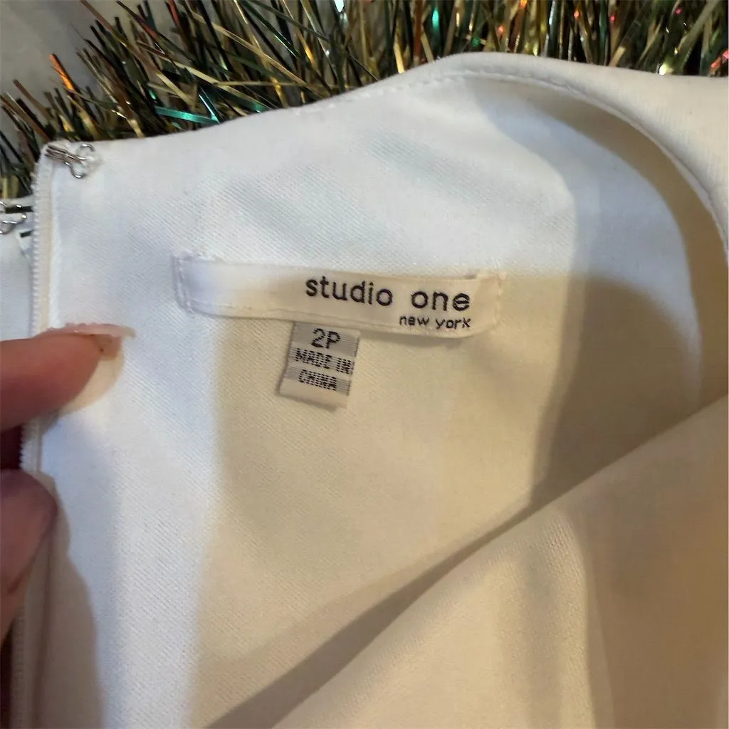 Studio One  Women's 2P Multicolor Checkered Sleeveless Knee Dress - Image 3