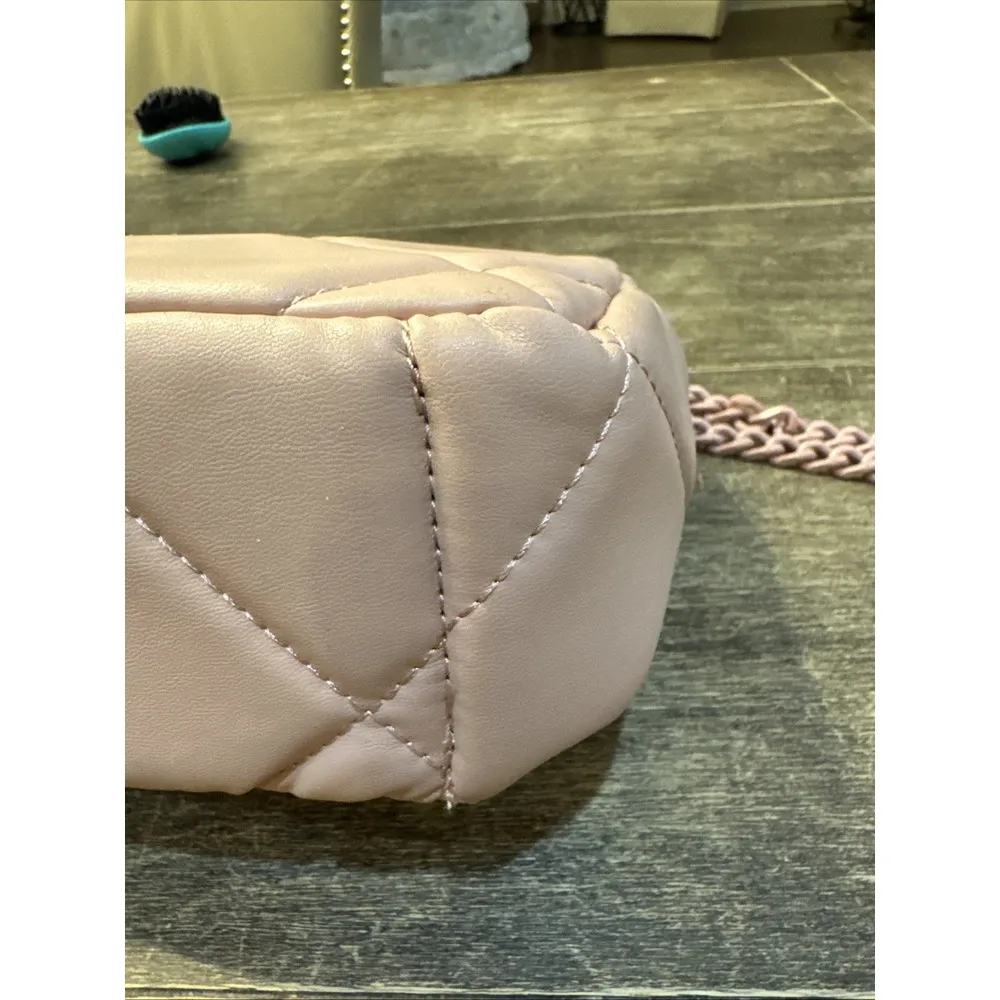 Soft Quilted Gilda Paris Handbag Blush Color, Metal Chain Straps,New W‎ Tag $159 - Image 8