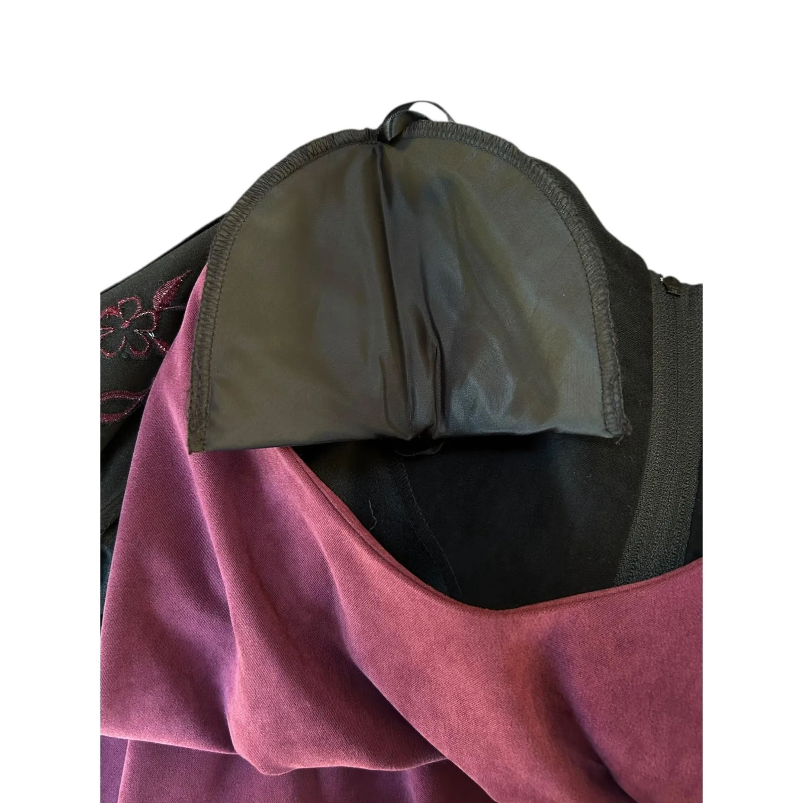 Vintage Whimsigoth Moody Black Rose Embroidered Dress Cardigan Overlay Size 16 - Image 8