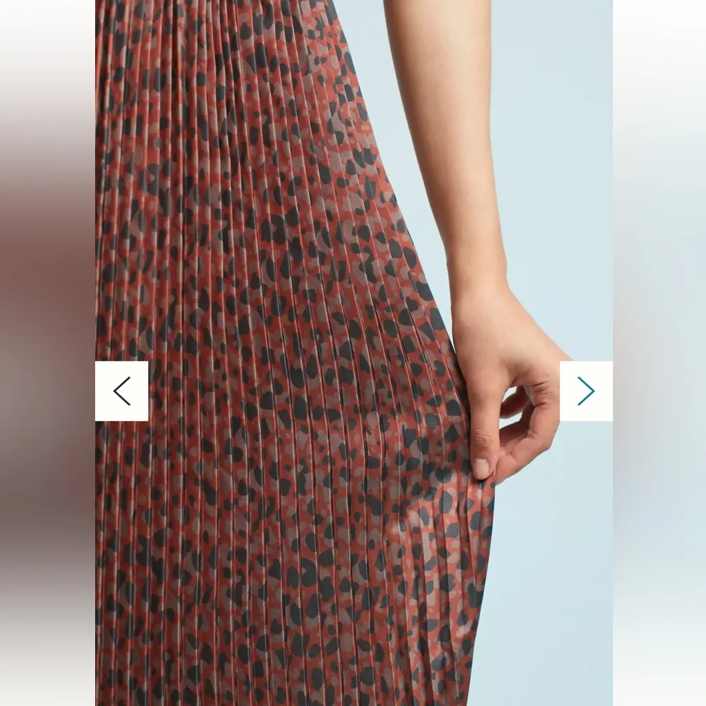Anthropologie Nümph Numph GORGEOUS ELEGANT Pleated Leopard‎ Skirt Large - Image 3